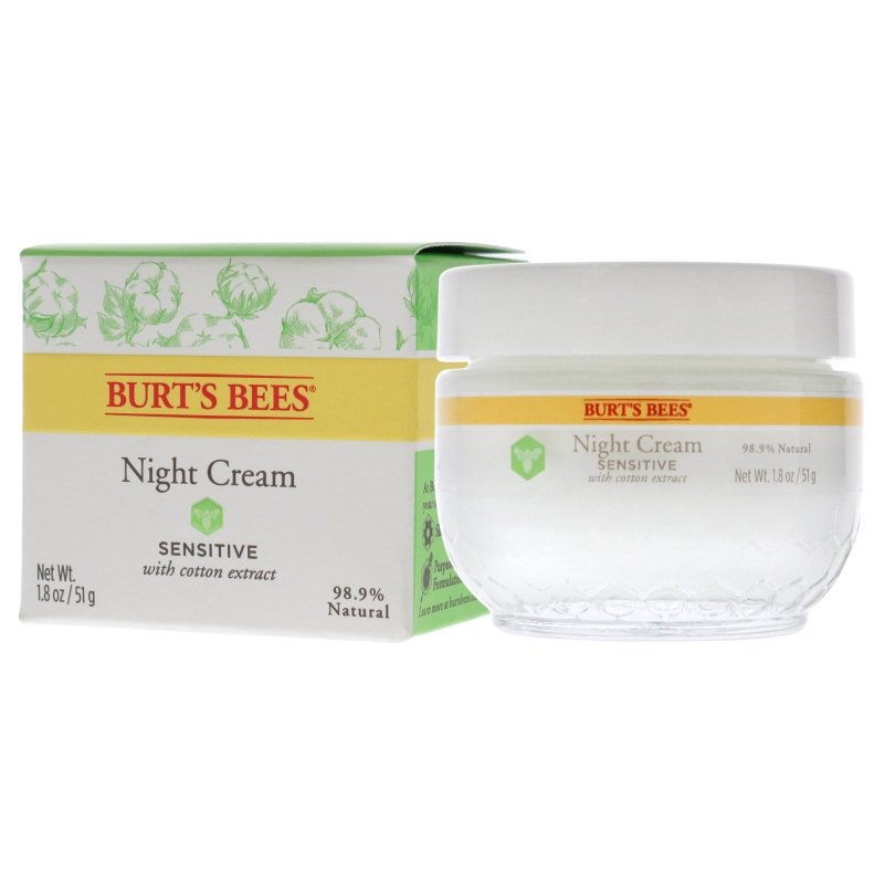 Sensitive Night Cream by Burts Bees for Unisex - 1.8 oz Cream - Cream - British D'sire