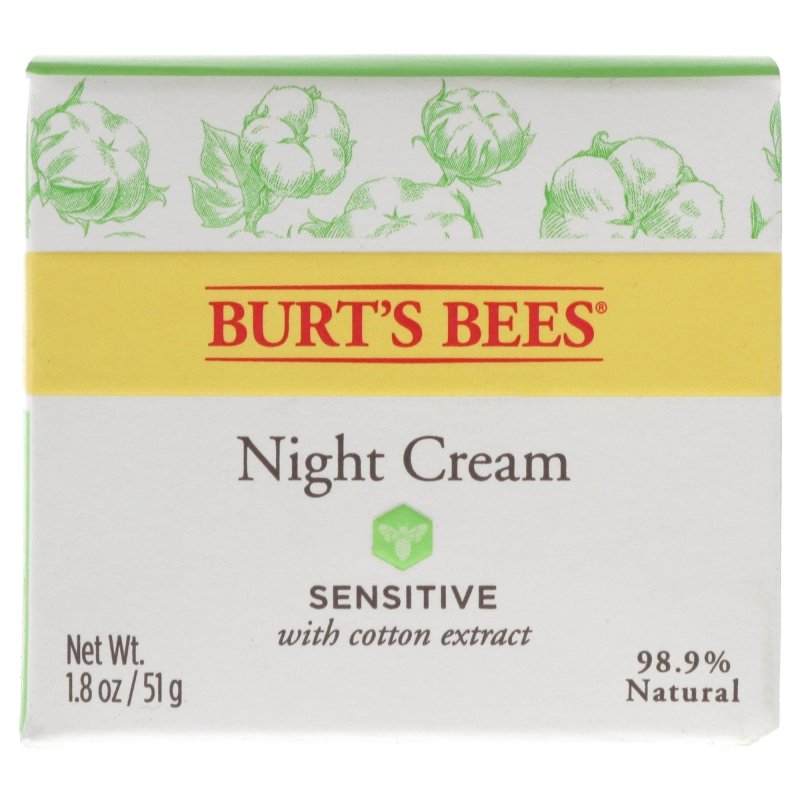 Sensitive Night Cream by Burts Bees for Unisex - 1.8 oz Cream - Cream - British D'sire