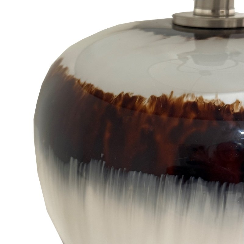 Sepia Shadows Squat Table Lamp With Linen Shade - Lamps - British D'sire
