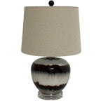 Sepia Shadows Squat Table Lamp With Linen Shade - Lamps - British D'sire