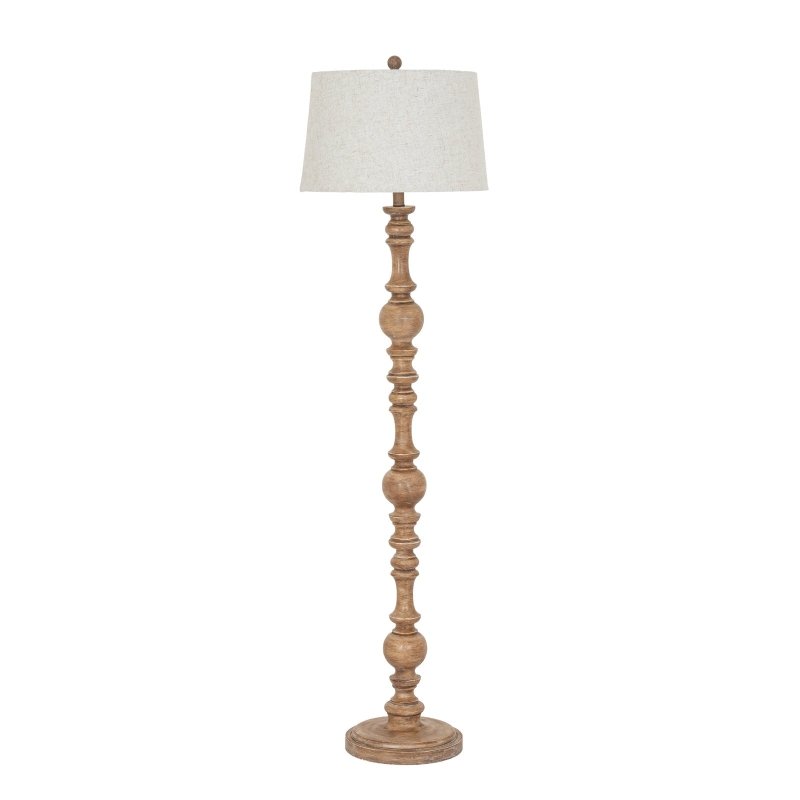 Seraphia Floor Lamp With Edged Linen Shade - Lamps - British D'sire