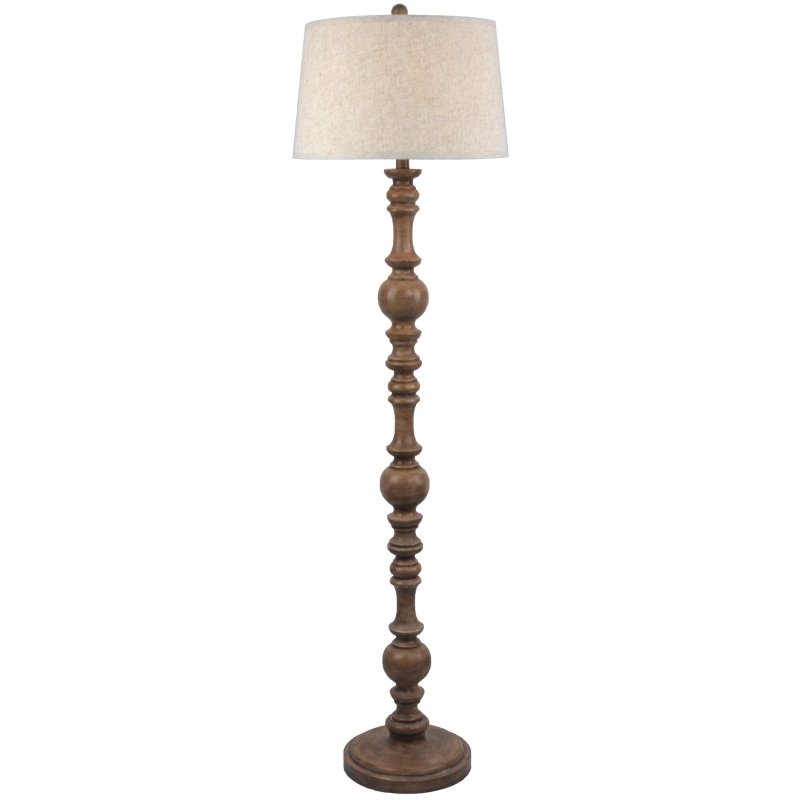 Seraphia Floor Lamp With Edged Linen Shade - Lamps - British D'sire Main image