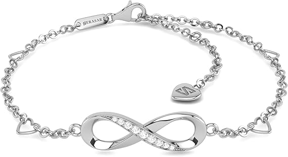 SERASAR | Infinity Sign Anklet for Ladies | 925 Sterling Silver with 18ct Genuine Gold Plating | Adjustable Length | Jewellery Box Included - Body Jewellery - British D'sire Main image