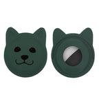 Serious Face Cute Cartoon Pet Collar Anti - lost Tracker Silicone Case For AirTag(Dark Green) - British D'sire