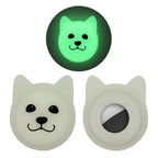 Serious Face Cute Cartoon Pet Collar Anti - lost Tracker Silicone Case For AirTag(Fluorescent Green) - British D'sire