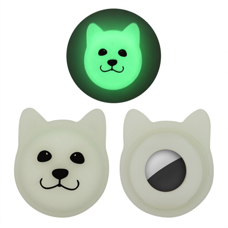 Serious Face Cute Cartoon Pet Collar Anti - lost Tracker Silicone Case For AirTag(Fluorescent Green) - British D'sire