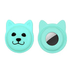 Serious Face Cute Cartoon Pet Collar Anti - lost Tracker Silicone Case For AirTag(Mint Green) - British D'sire