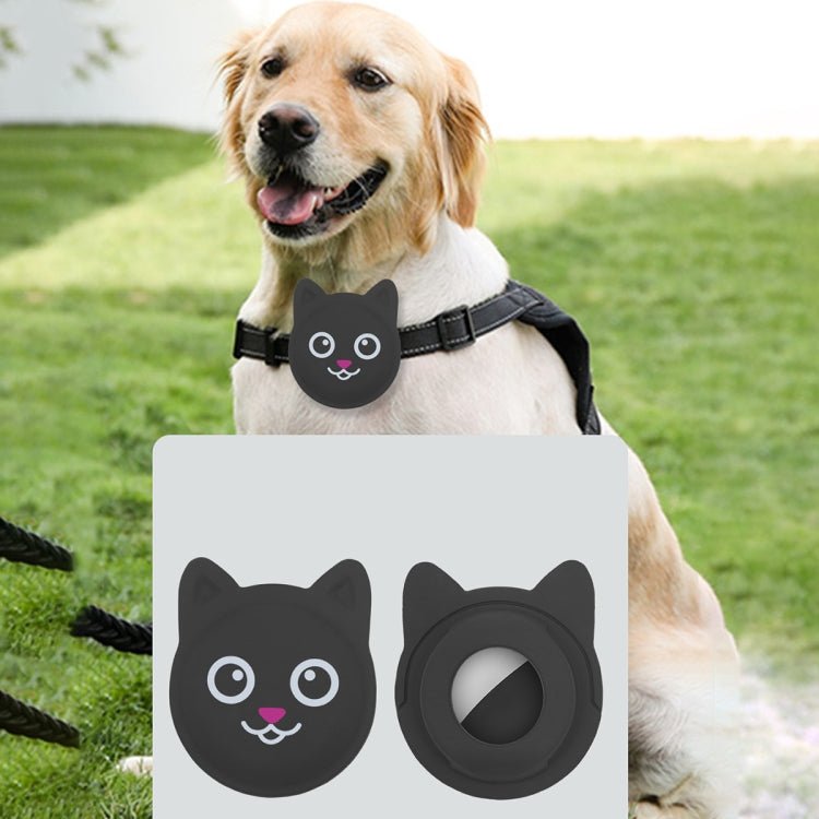 Serious Face Cute Cartoon Pet Collar Anti - lost Tracker Silicone Case For AirTag(Mint Green) - British D'sire