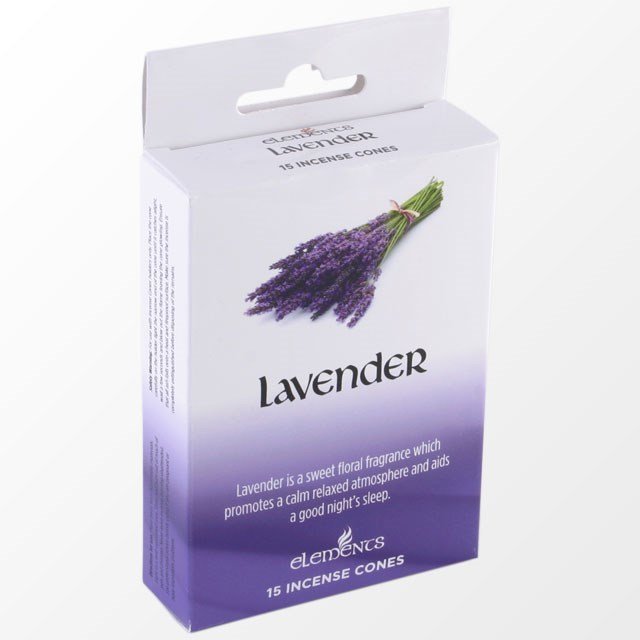 Set of 12 Packets of Elements Lavender Incense Cones - British D'sire