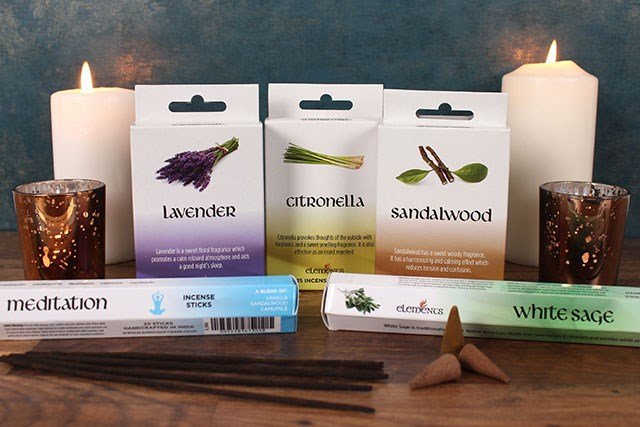 Set of 12 Packets of Elements Lavender Incense Cones - British D'sire