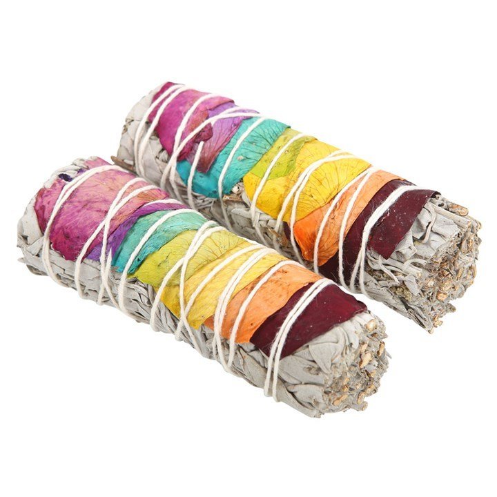 Set of 2 Rose Petal Sage Smudge Wands - British D'sire