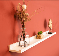 Set of 2 - Single Photo WHITE Floating Wall Shelf 80cm - CHELF - Shelves - British D'sire