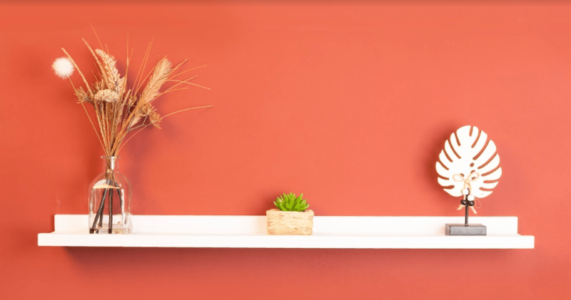Set of 2 - Single Photo WHITE Floating Wall Shelf 80cm - CHELF - Shelves - British D'sire