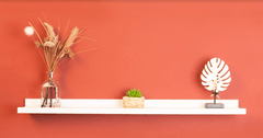 Set of 2 - Single Photo WHITE Floating Wall Shelf 80cm - CHELF - Shelves - British D'sire
