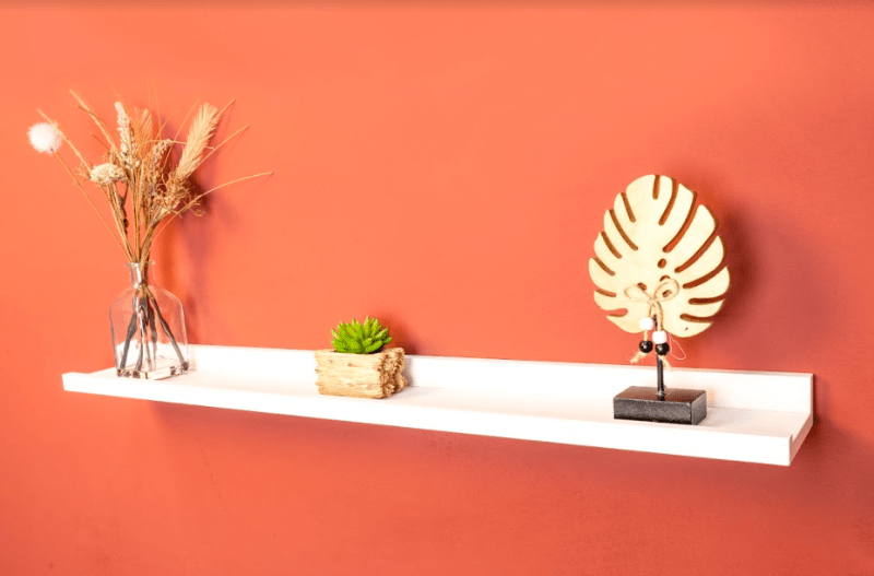 Set of 2 - Single Photo WHITE Floating Wall Shelf 80cm - CHELF - Shelves - British D'sire