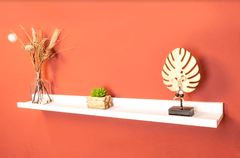 Set of 2 - Single Photo WHITE Floating Wall Shelf 80cm - CHELF - Shelves - British D'sire
