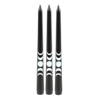 Set of 3 Black Magic Moon Phase Taper Candles - British D'sire
