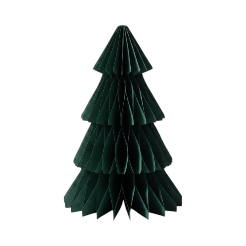 Set of 3 Dark Green Paper Christmas Trees 25cm - Christmas Decor - British D'sire Main image