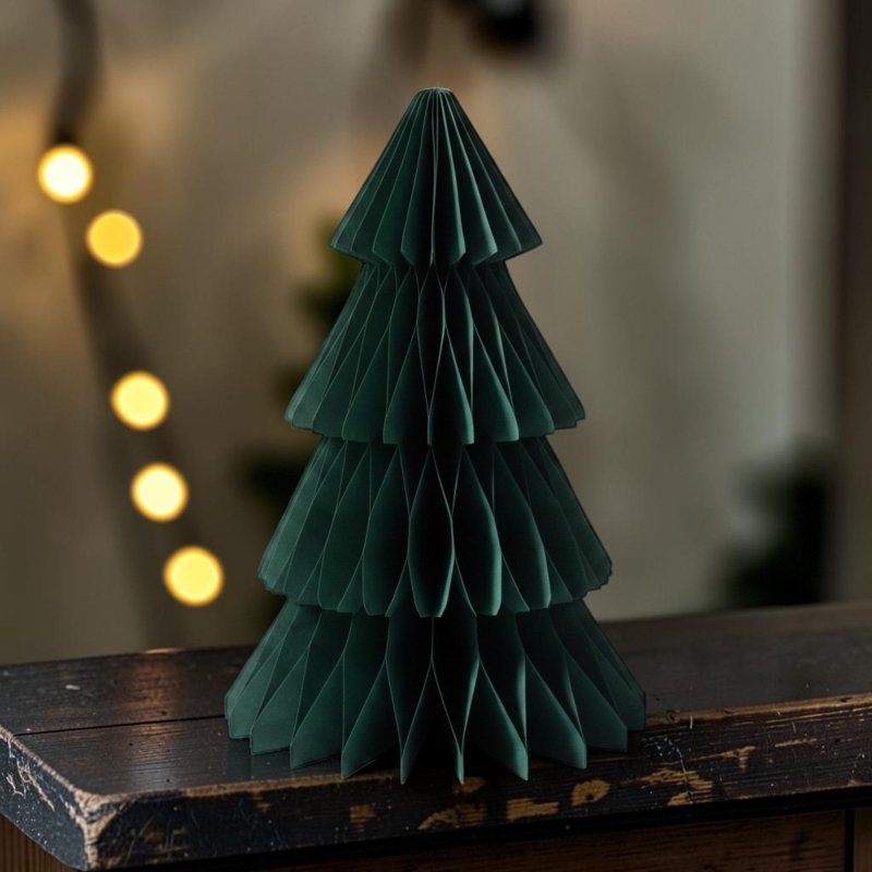 Set of 3 Dark Green Paper Christmas Trees 25cm Secondary image