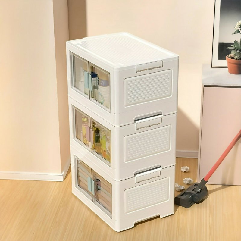 Set of 3 PP Collapsible Stackable Storage Boxes - Storage Box - British D'sire