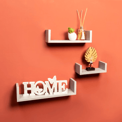 Set of 3 - U GREY Floating Wall Shelf - CHELF - Shelves - British D'sire