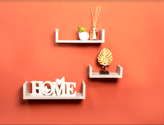Set of 3 - U GREY Floating Wall Shelf - CHELF - Shelves - British D'sire