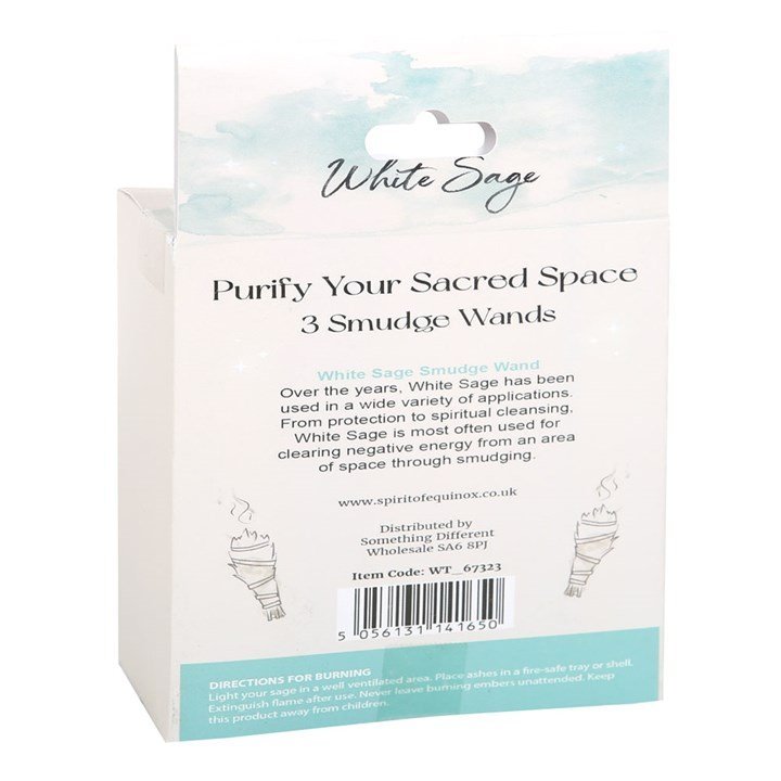 Set of 3 White Sage Smudge Wands - British D'sire