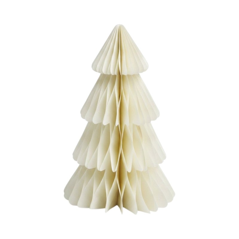 Set of 3 Winter White Paper Christmas Trees 25cm - Christmas Decor - British D'sire