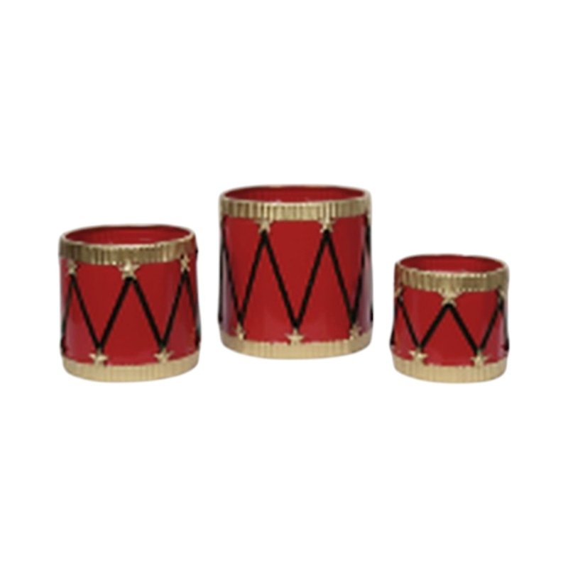 Set of 3 Zinc Drum Pots - Planter - British D'sire