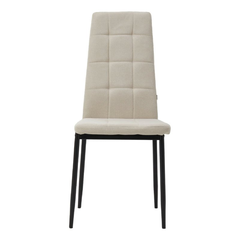 Set of 4 Beige Linen Fabric Modern Dining Chairs - Dining Chair - British D'sire