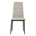 Set of 4 Beige Linen Fabric Modern Dining Chairs - Dining Chair - British D'sire