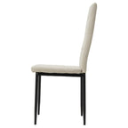 Set of 4 Beige Linen Fabric Modern Dining Chairs - Dining Chair - British D'sire