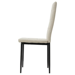 Set of 4 Beige Linen Fabric Modern Dining Chairs - Dining Chair - British D'sire