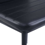 Set of 4 Black Modern Faux Leather Armless High Back Dining Chairs - Dining Chair - British D'sire