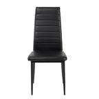 Set of 4 Black Modern Faux Leather Armless High Back Dining Chairs - Dining Chair - British D'sire