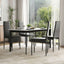 Set of 4 Black Modern Faux Leather Armless High Back Dining Chairs - Dining Chair - British D'sire