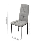 Set of 4 Grey Linen Fabric Modern Dining Chairs - Dining Chair - British D'sire