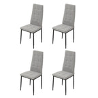 Set of 4 Grey Linen Fabric Modern Dining Chairs - Dining Chair - British D'sire