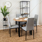 Set of 4 Grey Linen Fabric Modern Dining Chairs - Dining Chair - British D'sire
