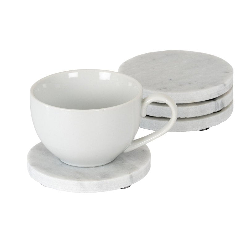 Set of Four Round Marble Coasters - Felt Placemats & Coasters - British D'sire