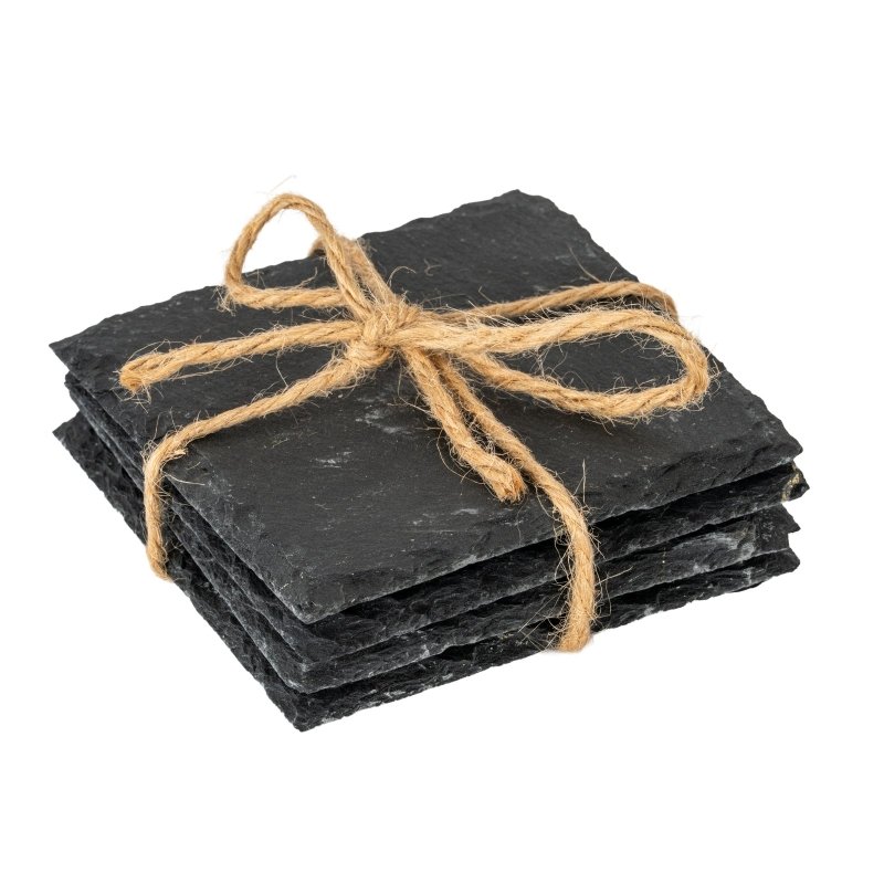 Set of Four Square Slate Coasters - Felt Placemats & Coasters - British D'sire