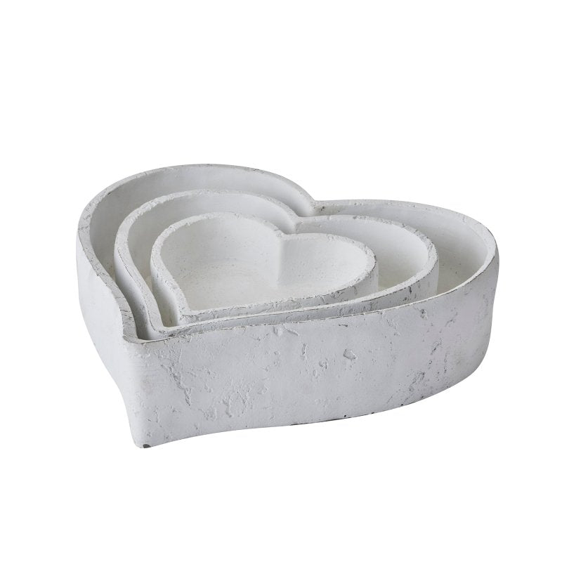 Set Of Three Large Matt White Ceramic Dishes - Trinket Dish - British D'sire