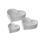 Set Of Three Large Matt White Ceramic Dishes - Trinket Dish - British D'sire
