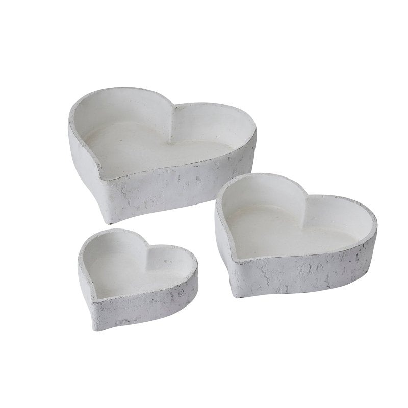 Set Of Three Large Matt White Ceramic Dishes - Trinket Dish - British D'sire
