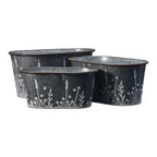Set of Three Meadow Oval Zinc Planters - Plant Pot - British D'sire