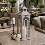 Set Of Three Wooden Lanterns With Archway Design - Lanterns - British D'sire