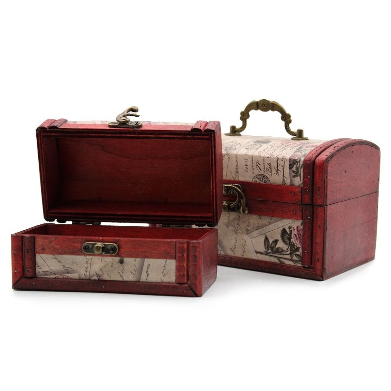 Sets of 2 Colonial Boxes - Rose Design - Storage Boxes - British D'sire
