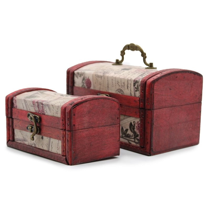 Sets of 2 Colonial Boxes - Rose Design - Storage Boxes - British D'sire