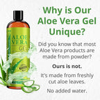 Seven Minerals Organic Aloe Vera Gel with 100% Pure Aloe from Freshly Cut Aloe - NO ACRYLATES & CROSSPOLYMERS, so it absorbs rapidly with No sticky residue - Big 355 ml / 12 fl oz - British D'sire