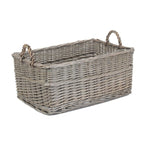 Shallow Antique Wash Storage Wicker Basket - Storage Baskets - British D'sire